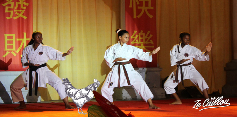 Kata exécuté par des élèves ceinture noire de karaté lors des célébrations du nouvel an chinois