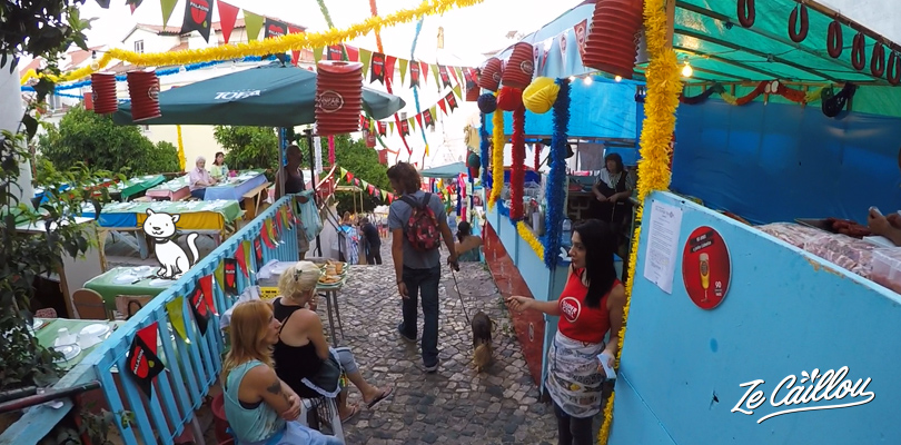 Alfama disctrict preparing street party for Santo Antonio celebrations