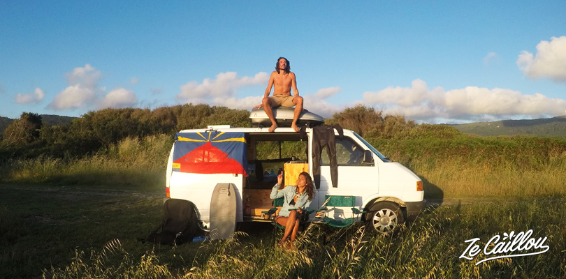 Vanlife, roadtripping in Portugal with a van close to Afife surf spot