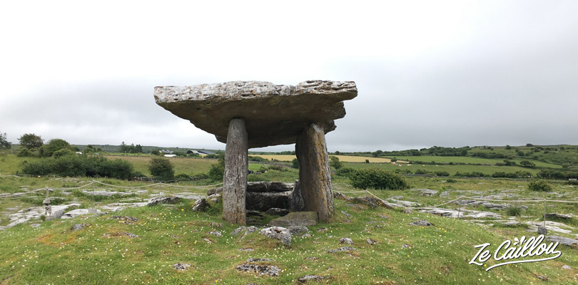 Un dolmen dans la région de Burren proche de Cliffs of Moher en Irlande