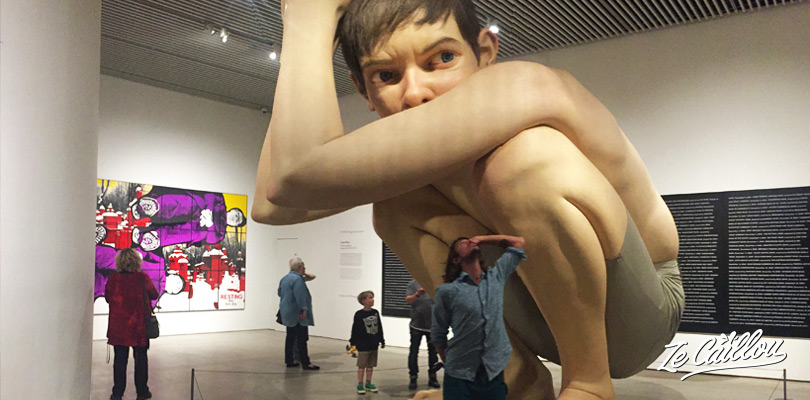 Compare yourself to the 5 meters sculture in the ARoS museum of Aarhus in Denmark