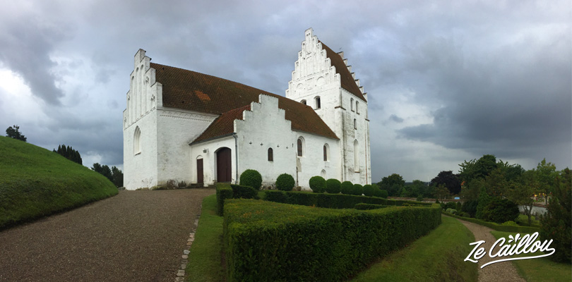 Elmelunde church in Mon Island where you'll find medieval frescoes
