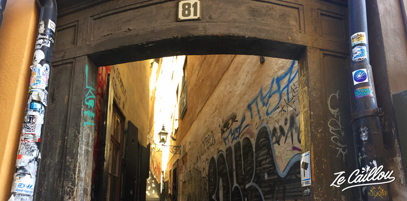 Walk into the narrowest street of Stockholm, capital of Sweden