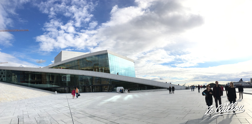 The well known opera of Oslo on the waterfront of the city