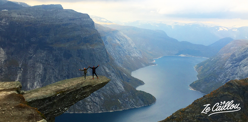 Perfect view of the Trolltunga stone after a great hike
