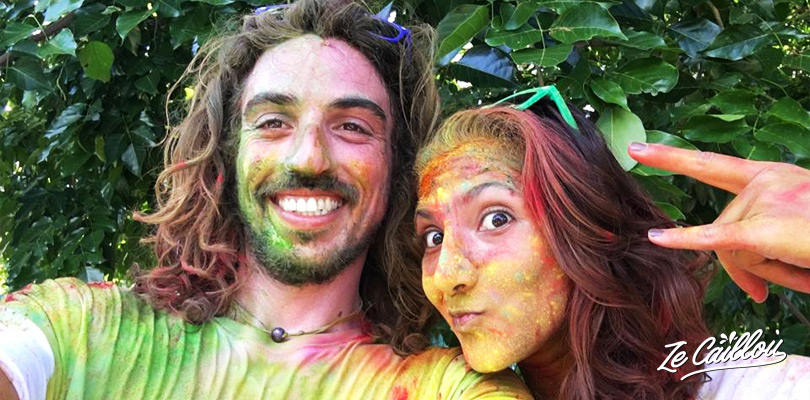 Have fun with your love, being totaly covered by colored powder during the Rainbow Run.