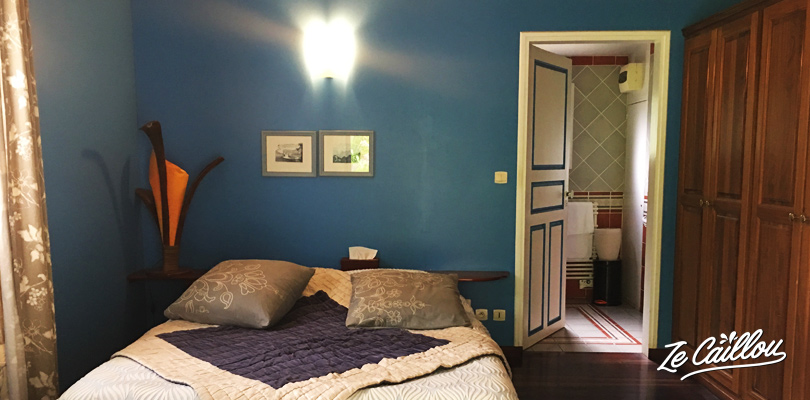 The bedroom of our bungalow at the Jardin d'Heva hotel in cirque de salazie.