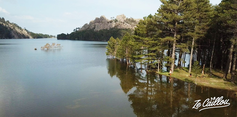 Park your van close to the beautiful artificial Ospedale lake close to the Bavella moutain.