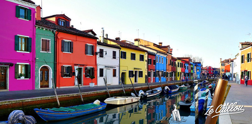 Les jolies maison colorées de l'île de Burano, la plus au nord de Venise.