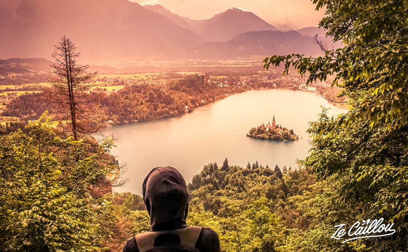 Amazing panoramic view on the Bled lake in the Triglav National Park in Slovenia.