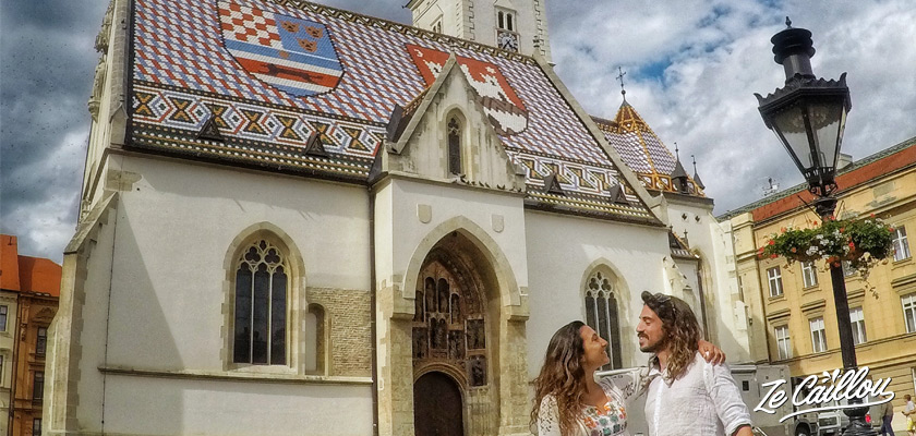 Visiter Zagreb, la capitale de la Croatie et l'église saint Mark, lors d'un voyage en Croatie en van aménagé.