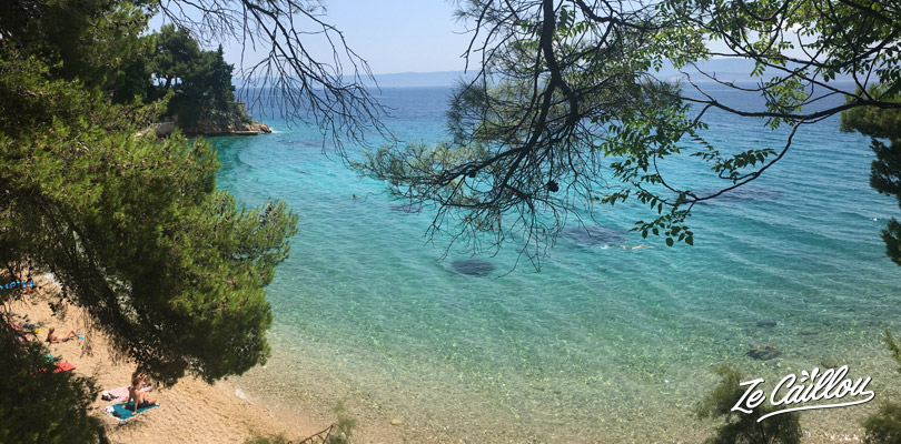 Beautiful beach at Bol, 2 steps from our van spot on this croatian island.