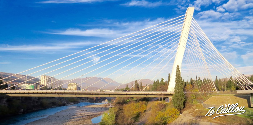The Millenium Bridge in Podgorica, Montenegro capital.