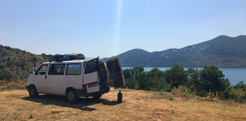 Great place with a campervan in the Skadar natural park in Montenegro.