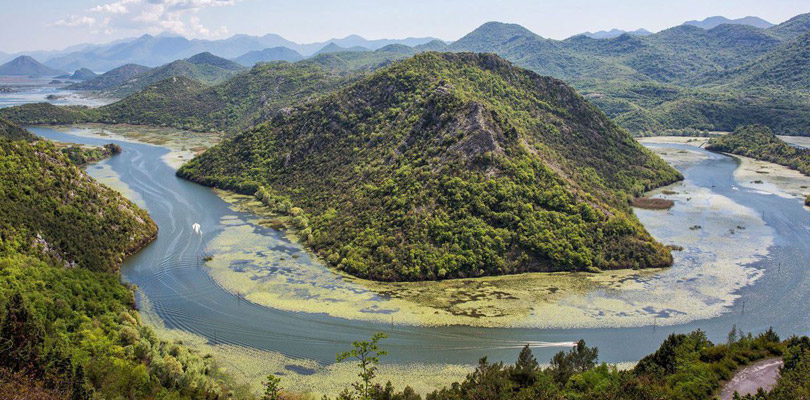 View on the Skadar lake, from the Pavlova Strana viewpoint in south Montenegro.