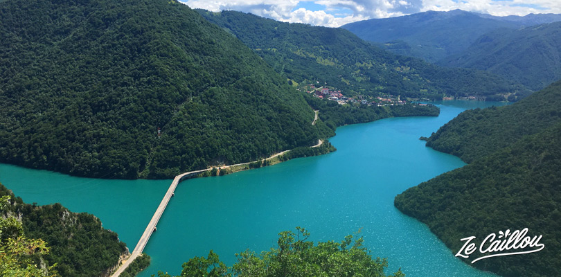 Wonderful road and panoramic view during our travel in Montenegro by van.