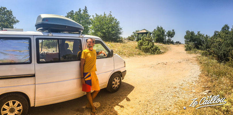 We park the van in a great place, a view point of Orhid lake. First night of our roadtrip in Macedonia with a van.
