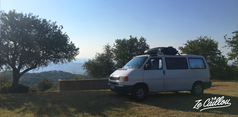 Our sleeping spot on a picnic area very close to the Meteora site in Greece.
