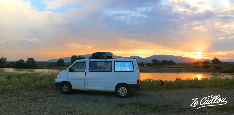 1st night in Greece with a van, in Polycastro, close to the Macedonian border.