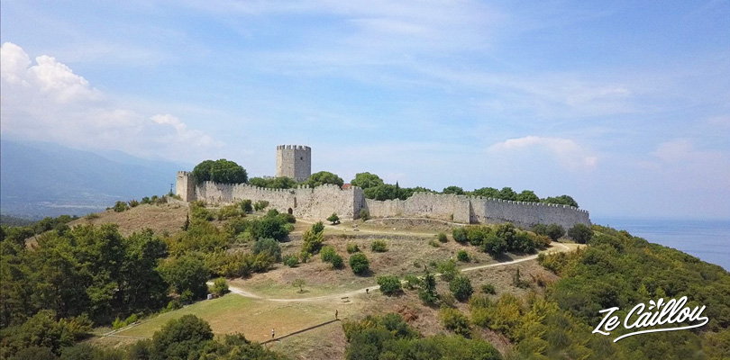 Platamonas castle in central Macedonia and its nice view on Olympe Mount.