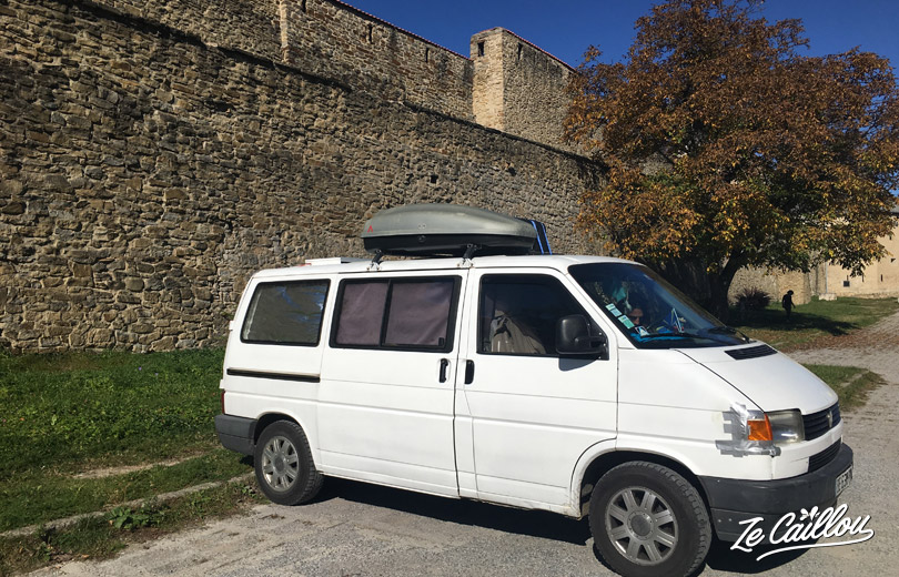 Travelling in Slovakia by van ? We slept on a parking inside the Levoca town fortifications.