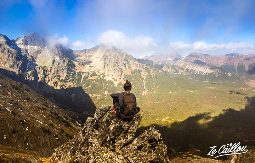 Best hike in Slovakia: great view from the top of high Tatras Mountains.