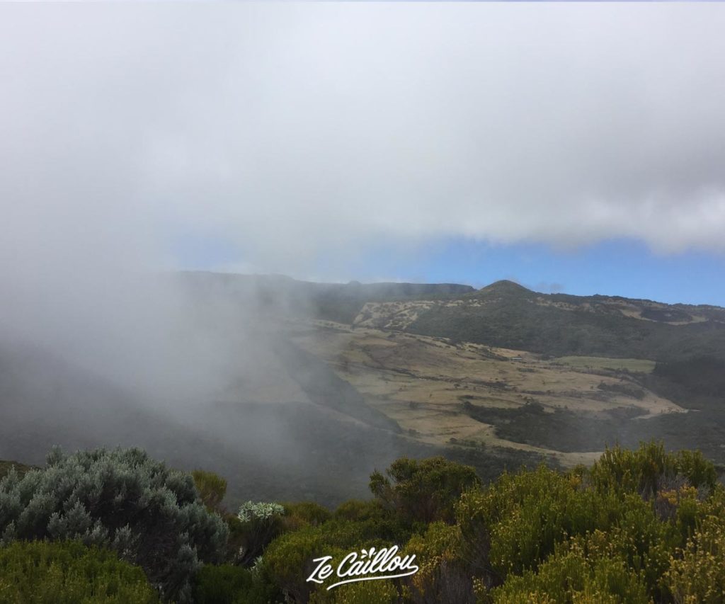 Peu de visibilité lors de notre trek Plaines de Cafres Volcan lors du jour 8 de notre GRR2.