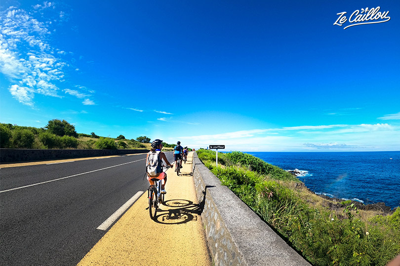 Début de la balade sportive et ludique en vélo électrique à la Réunion.