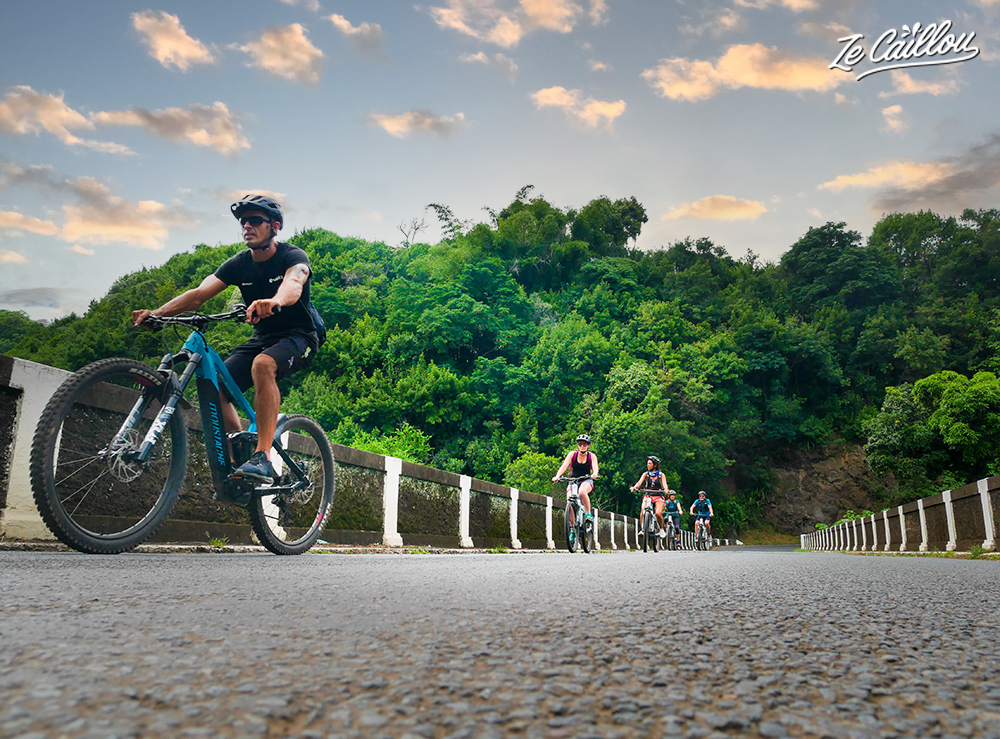 Landscape is great, here we crossed a bridge during our ride wih electric bike in Reunion.