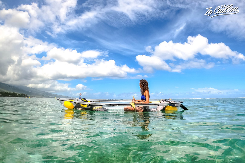 Le Kayak transparent, découvrir le lagon de la Saline comme dans un aquarium.