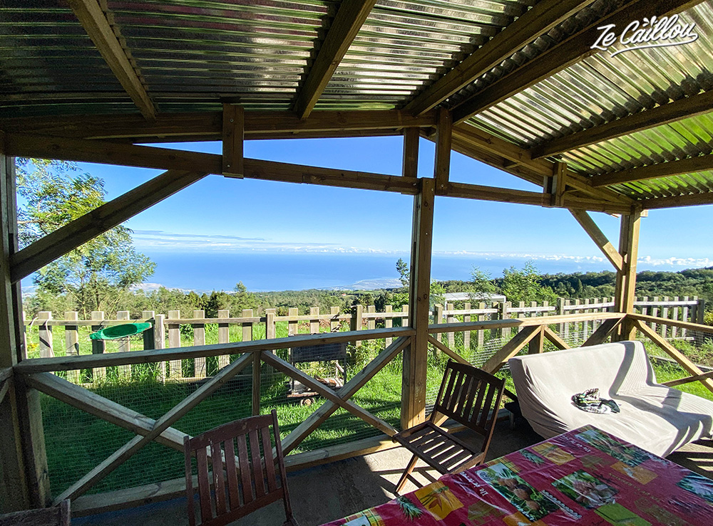 Great costal view from the Domaine des Orchidées in Maïdo, Reunion island.