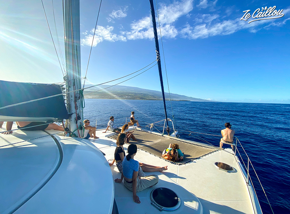 Enjoy a great trip on a catamaran in La Reunion.