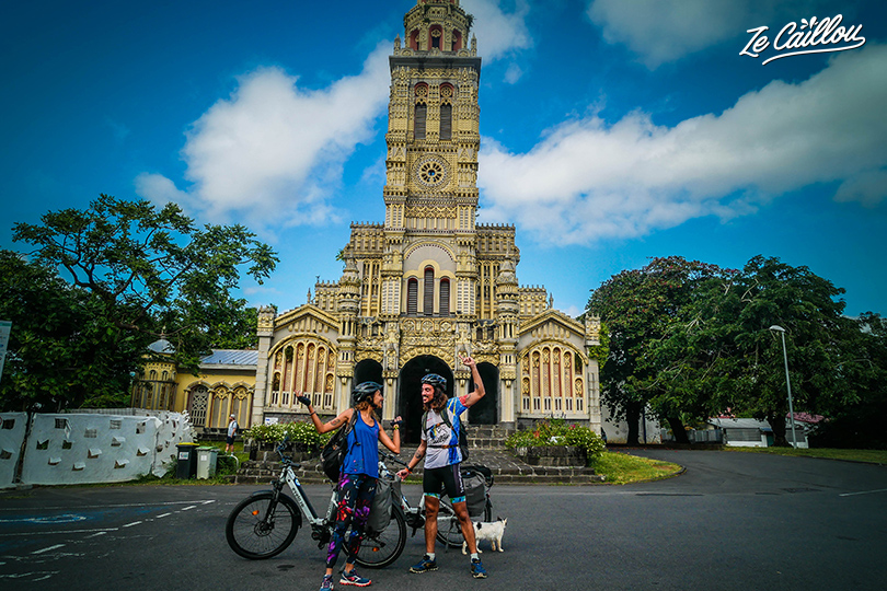 Sainte-Anne church is the same name town during our reunion island roadtrip by bike.
