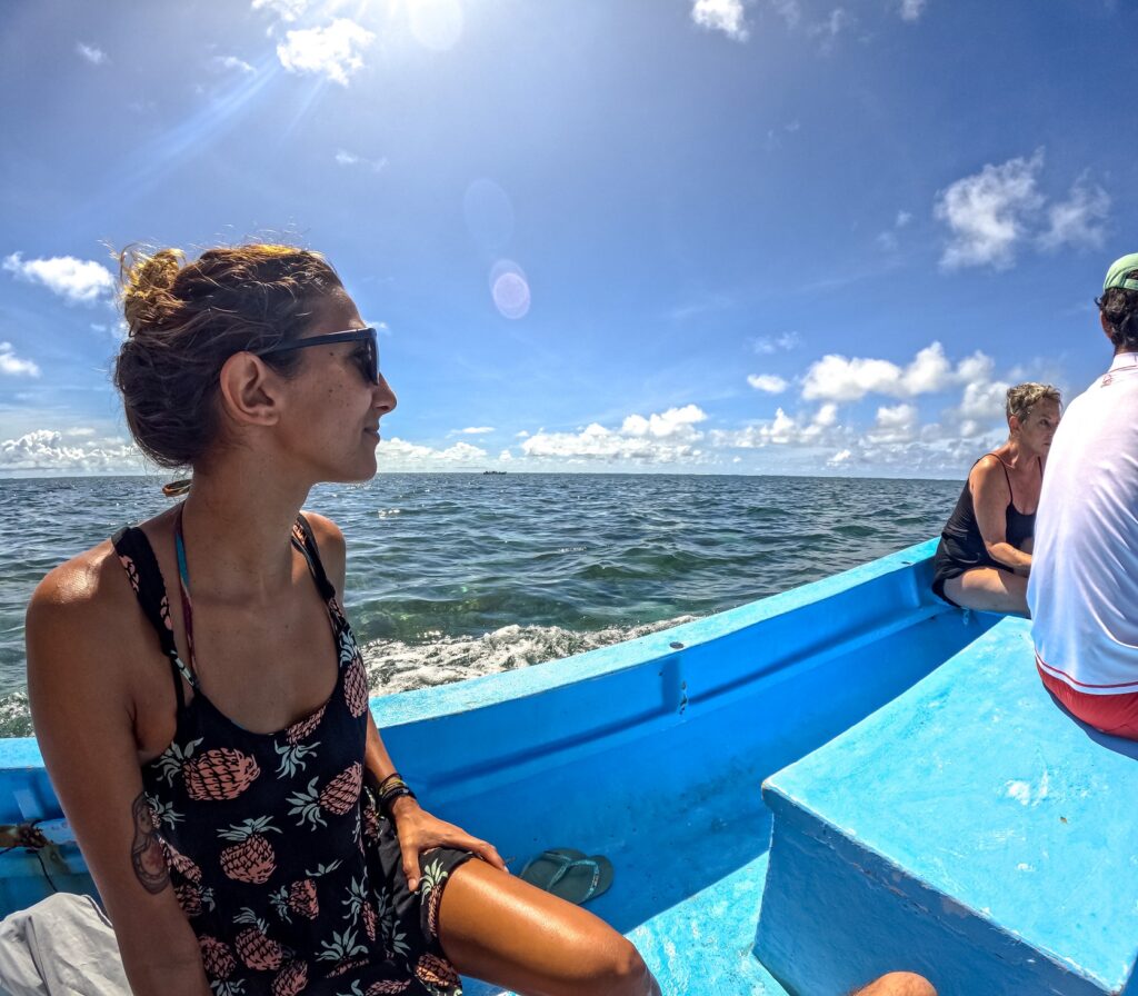 Boat trip during the trip to visit the Chat and Hermitage Islands in Rodrigues.