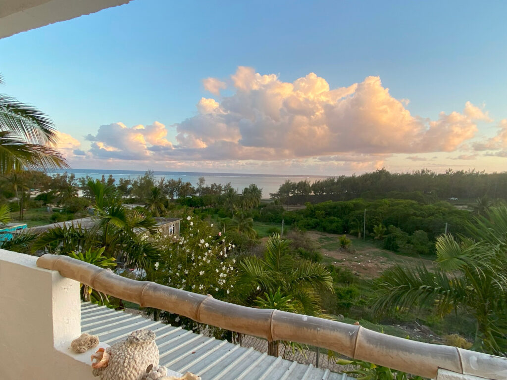 View from the terrace of our room at Case Corail, Gravier, ROdrigues.