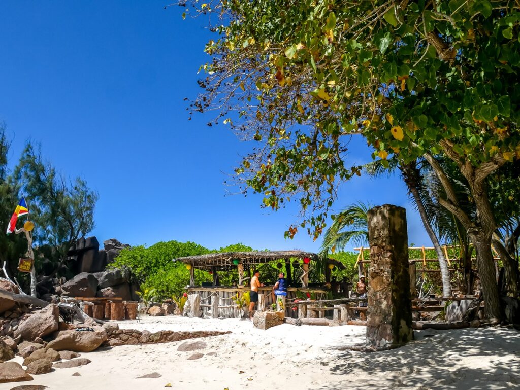 Visit the Seychelles and discover Anse Caiman and its little Rasta bar.