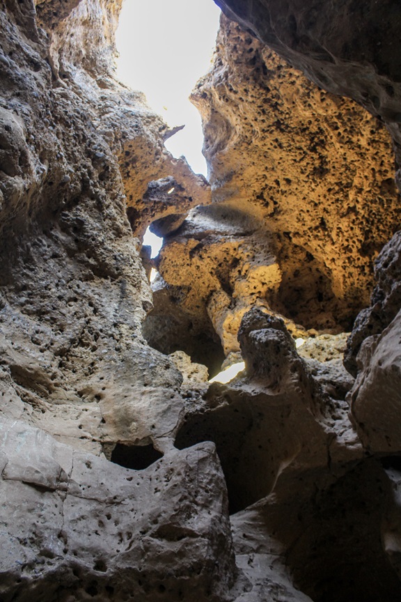 The interior of Sesriem Canyon.