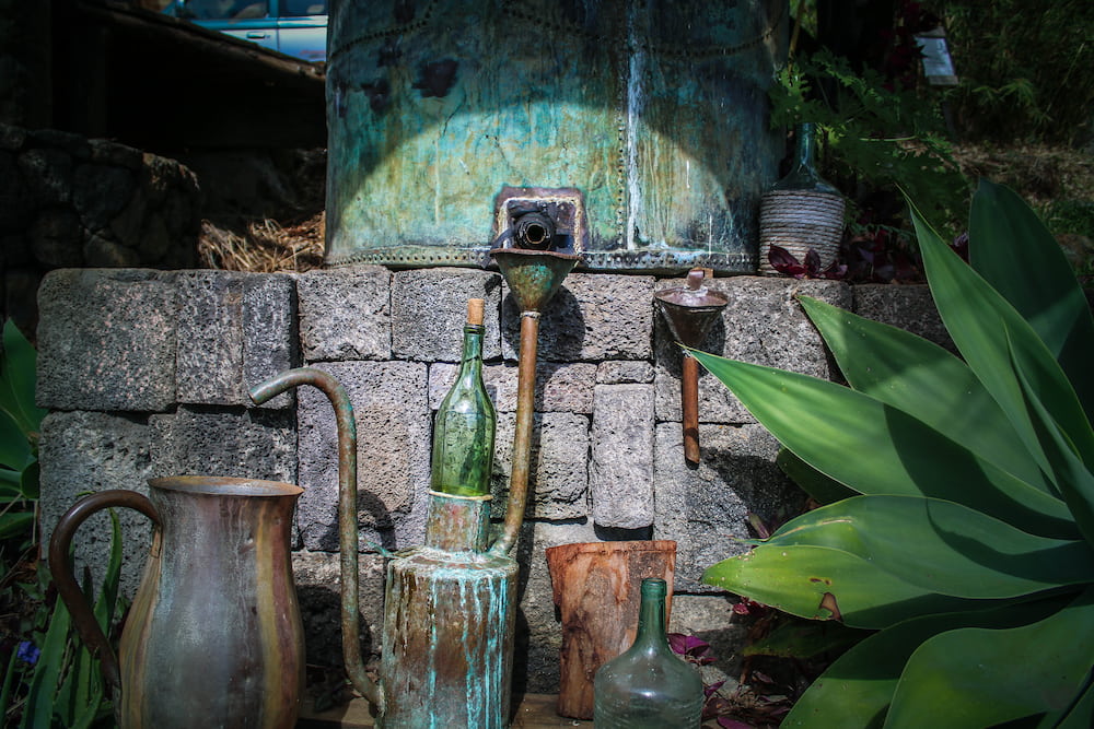 Ils distillent leur propre huiles essentielles et hydrolats à la Fontaine Aromatique, un jardins créoles à la Réunion