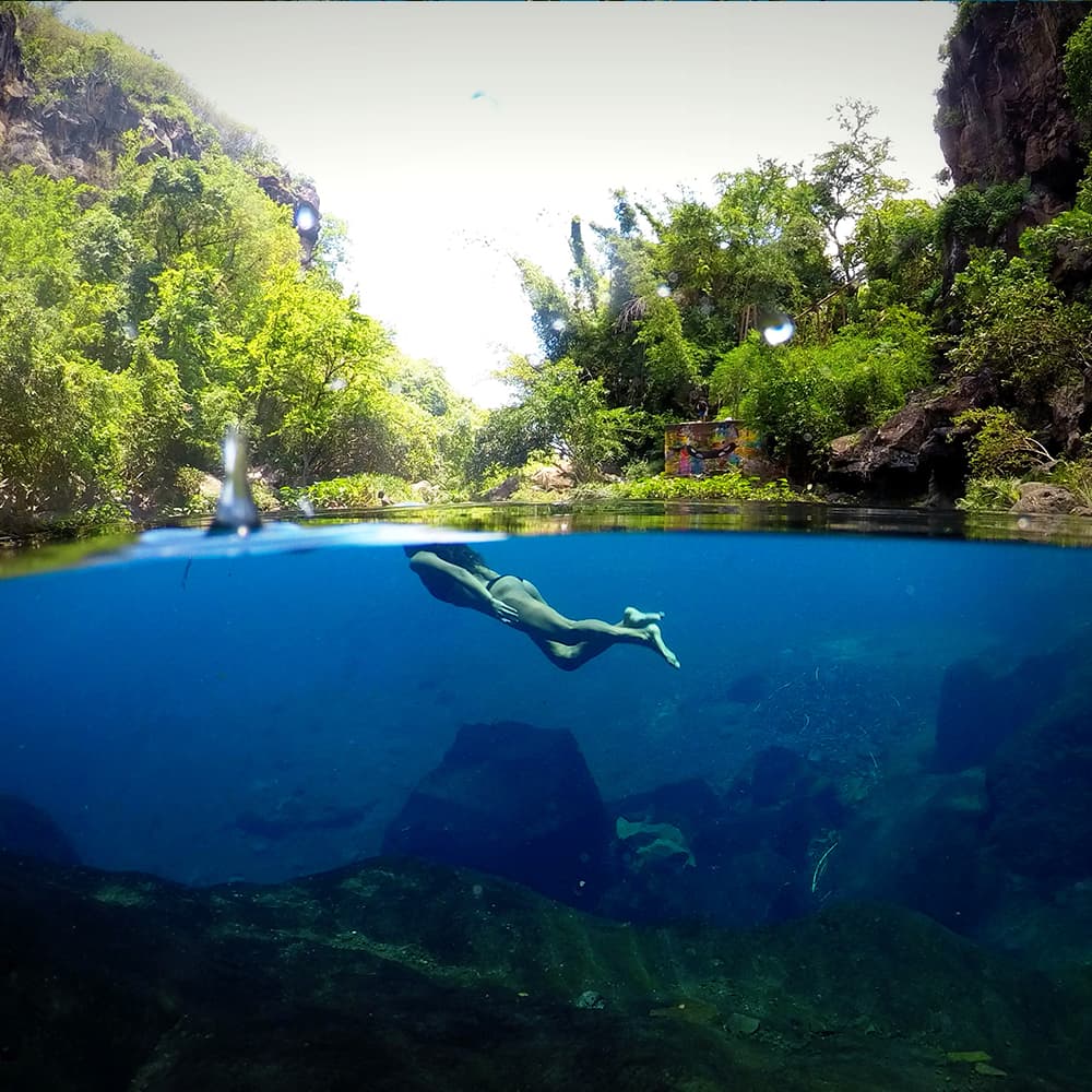 Bassin Malheur dans la ravine Saint-Gilles à la Réunion.