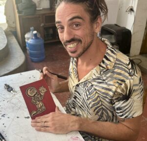 Taking a wood engraving course is very typical in Oaxaca de Juarez.