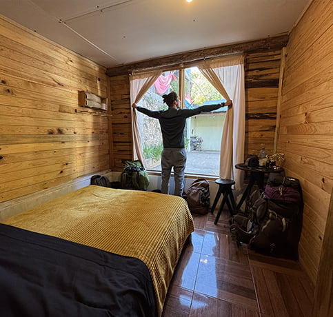 Notre hébergement dans le village de San Jose del pacifico au Mexique dans la région de Oaxaca.