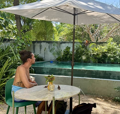Notre hébergement avec piscine à Merida au Mexique en visitant le Yucatan.