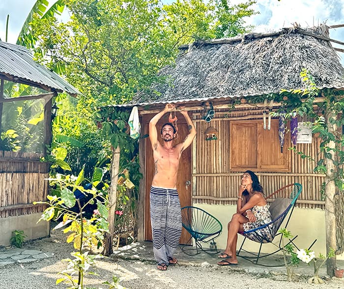 Cabanas Alma verde à Bacalar dans le Quintana Roo au Mexique.